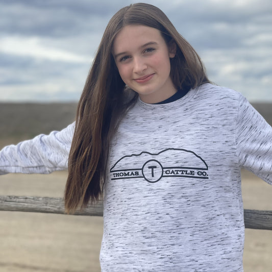 Light heathered grey TCC crew neck sweatshirt