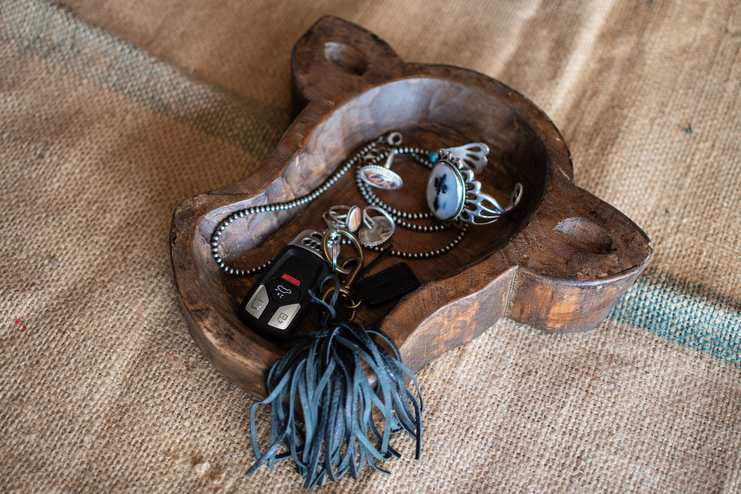 Western Wooden Cow Bowl