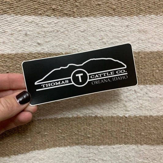 4" Black Rectangle Sticker