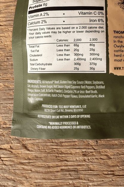 TCC Sweet Chili Beef Jerky