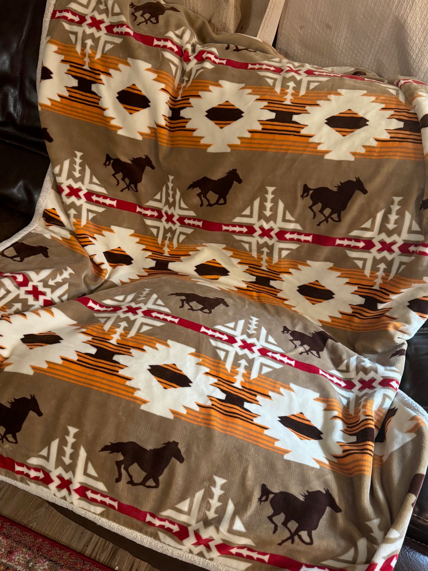 Western Fleece Throw Blanket