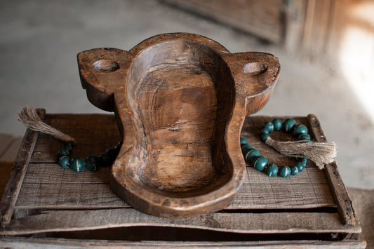 Western Wooden Cow Bowl