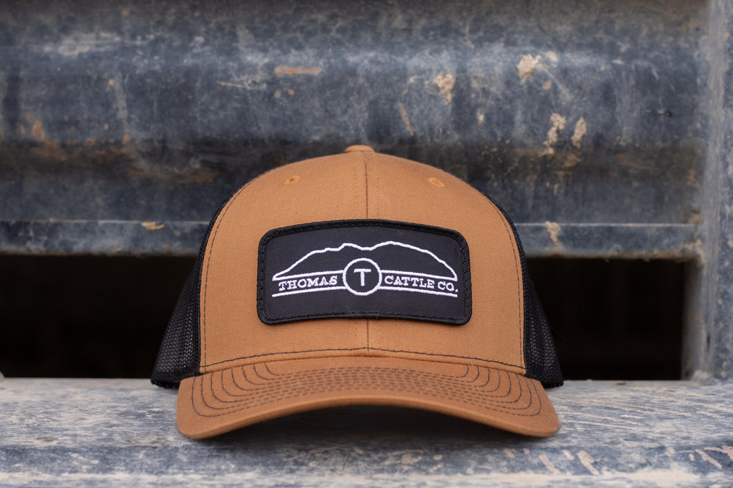 Stitched Rectangle Patch Snap Back Hat - Caramel