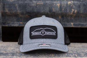 Stitched Rectangle Patch Snap Back Hat - Grey