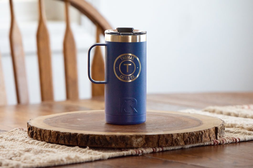16 oz Travel Mug with Handle - Freedom Blue